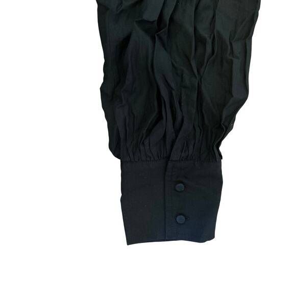 NWT Madewell Ruffled Pintucked Long-Sleeve Top True Black Size XL - Picture 10 of 11
